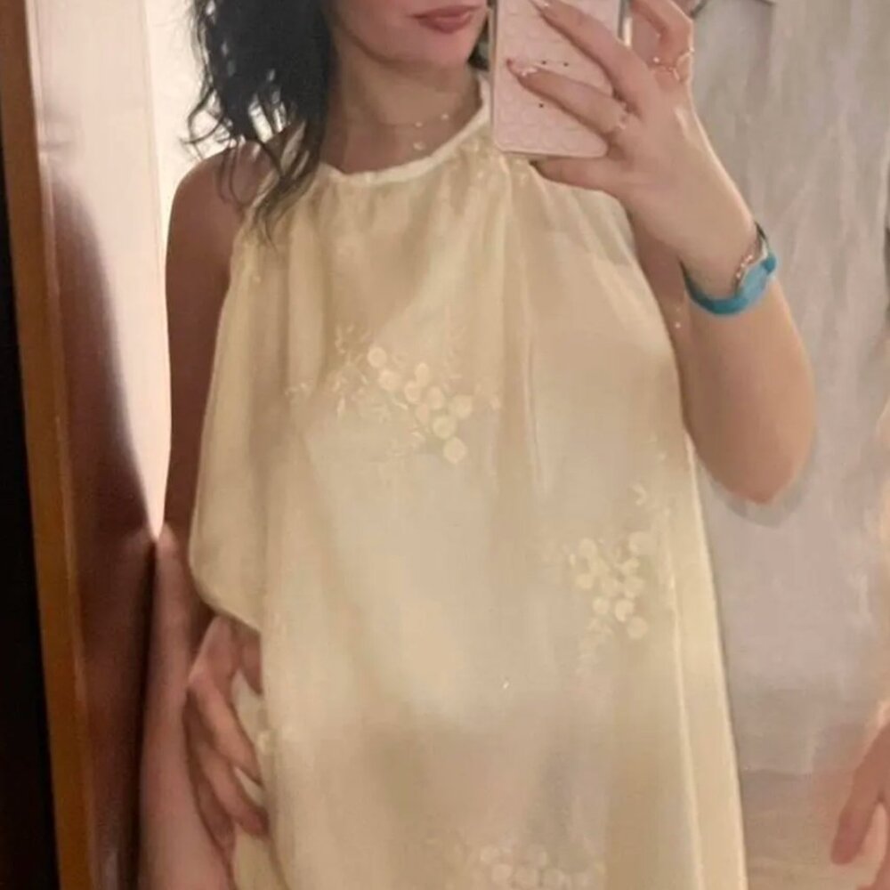 Fashion Nova Women's Cream and Yellow Dress